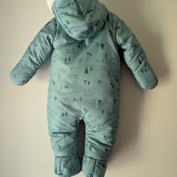 First Wish Infant Snow Suit 9-12 Months Baby Winter Outerwear Hooded One-Piece - Picture 2 of 6